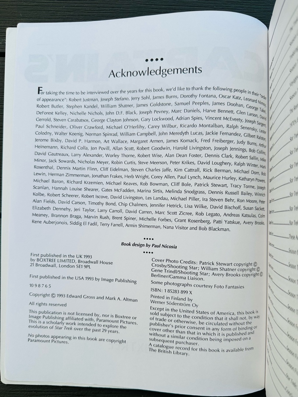 Star Trek Captain’s Logs: The Complete Trek Voyages Book 1993 Vintage - Picture 3 of 11